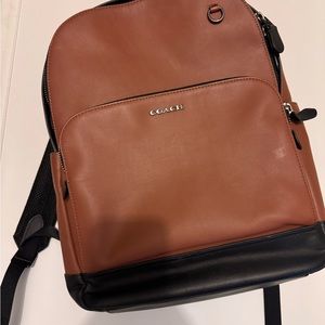 COACH Men's Leather Backpack Graham Black,Brown